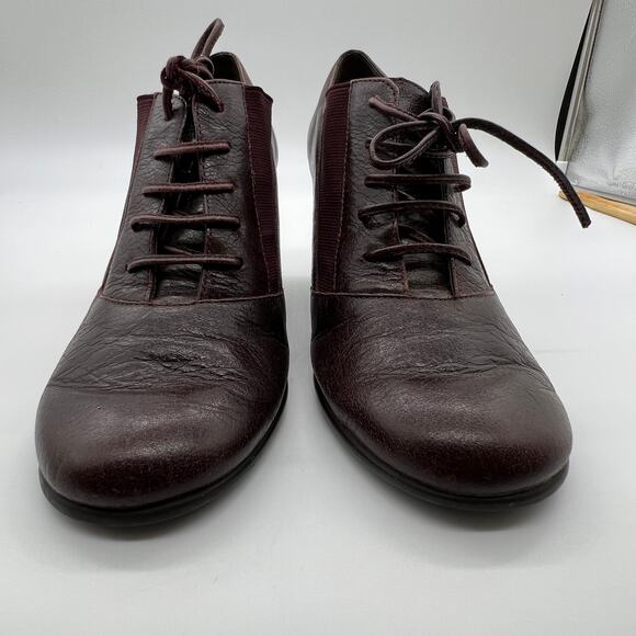 Aerosoles Ankle Heel Boots Size 8.5 Red Leather Upper - Picture 7 of 8